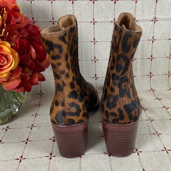 🍄HP🍄 Madewell The Autumn High Chelsea Boots Leopard Calf Hair NWOB Size 8 - Picture 7 of 8